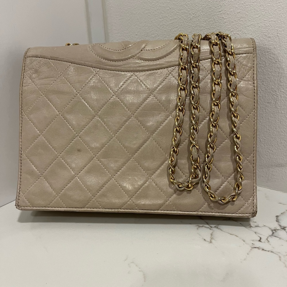 Chanel Lambskin Cream Shoulder Bag